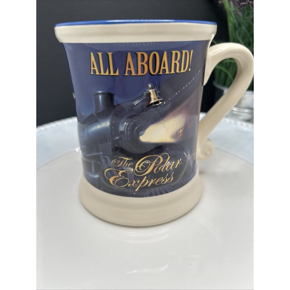 The Polar Express All Aboard Believe 3D Raised Ceramic Mug Cup‎ Warner Bros